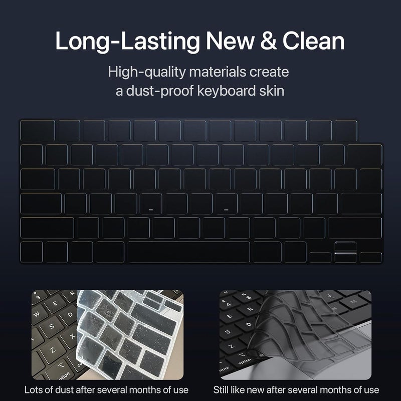 soonjet Premium Keyboard Cover Protector, Ultra Thin Keyboard Skin for 2025 2024 2023 2022 2021 M5/M4/M3/M2/M1 Pro/Max MacBook Pro 14/16, M4-M2 MacBook Air 13/15, US ANSI Layout - Image 4